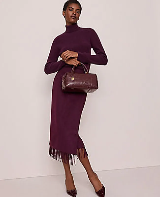 Ann Taylor Fringe Midi Wrap Skirt sold by Ann Taylor