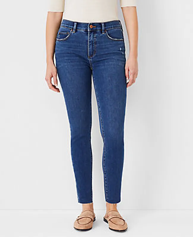 Ann Taylor Curvy Sculpting Pocket Mid Rise Skinny Jeans in Mid Stone Wash sold by Ann Taylor