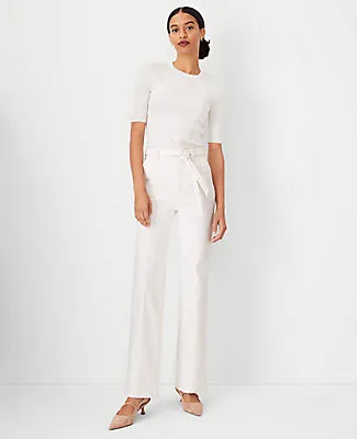 Ann Taylor Tie Waist Slim Jeans in Ivory sold by Ann Taylor product image thumbnail 2