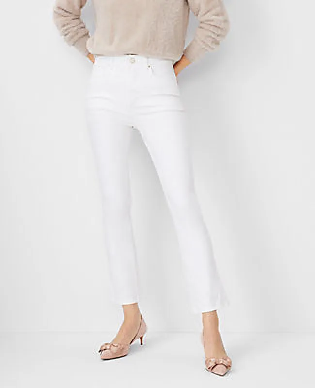 Ann Taylor Petite High Rise Boot Crop Jeans in White sold by Ann Taylor