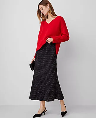 Ann Taylor Petite Embellished Bias Midi Slip Skirt sold by Ann Taylor