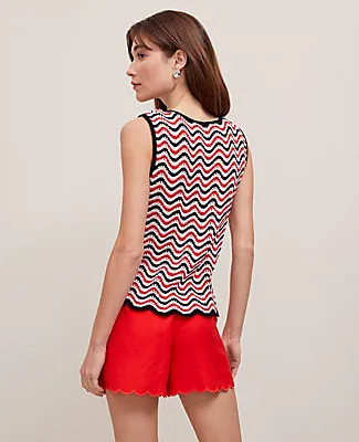 Ann Taylor Petite Striped Crochet Sweater Shell Top sold by Ann Taylor product image thumbnail 3