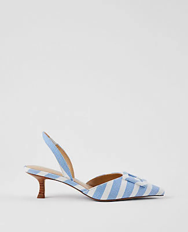 Ann Taylor Pointy Toe Buckle Slingback Pumps sold by Ann Taylor