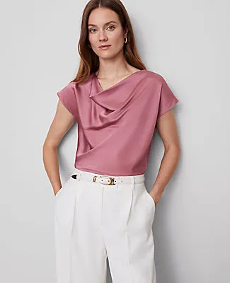 Ann Taylor Satin Cowl Neck Top sold by Ann Taylor product image thumbnail 3