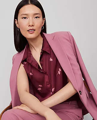 Ann Taylor Petite Floral Shirred Yoke Sleeveless Shirt sold by Ann Taylor product image thumbnail 3