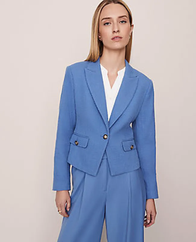Ann Taylor The Petite Cutaway Blazer in Tweed sold by Ann Taylor
