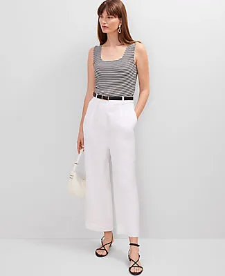 Ann Taylor The Petite Relaxed Ankle Pant in Linen Blend sold by Ann Taylor product image thumbnail 2