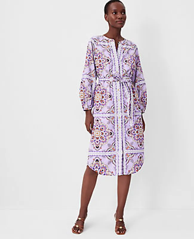 Ann Taylor Petite Split Neck Belted Flare Dress sold by Ann Taylor