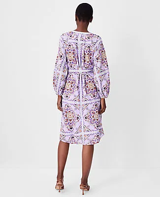 Ann Taylor Petite Split Neck Belted Flare Dress sold by Ann Taylor product image thumbnail 2