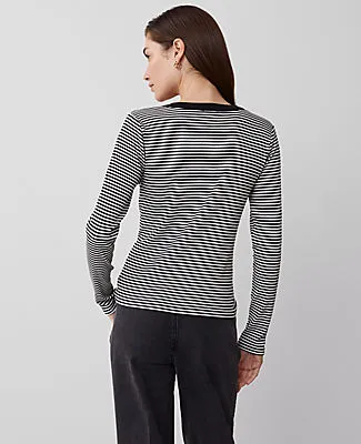 Ann Taylor Stripe Button Knit Jacket sold by Ann Taylor product image thumbnail 2