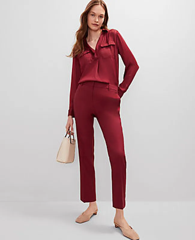 Ann Taylor The Petite Eva Ankle Pant in Linen Blend sold by Ann Taylor