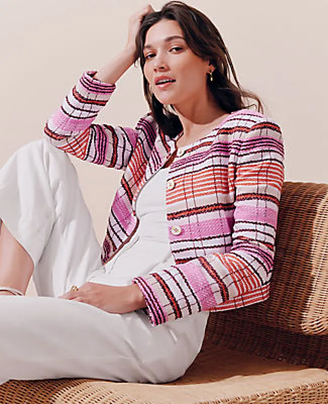 Ann Taylor Petite Tweed Crew Neck Jacket sold by Ann Taylor