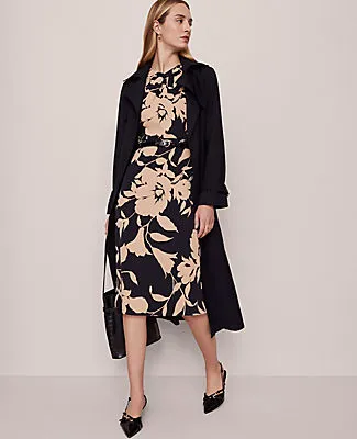 Ann Taylor Floral Twist Neck Midi Sheath Dress sold by Ann Taylor product image thumbnail 3