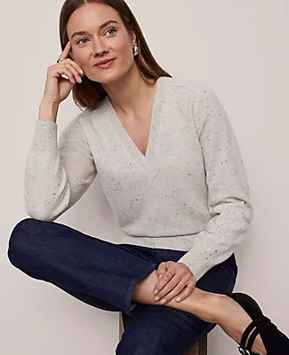 Ann Taylor Cashmere V-Neck Sweater sold by Ann Taylor product image thumbnail 3