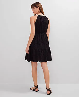 Ann Taylor Petite Eyelet Halter Flare Dress sold by Ann Taylor product image thumbnail 2