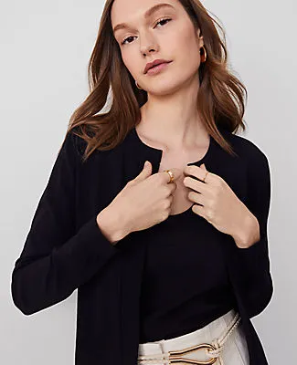 Ann Taylor Cropped Open Cardigan sold by Ann Taylor product image thumbnail 3