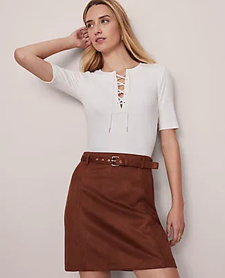 Ann Taylor Petite Weekend Collection Lace-Up Top sold by Ann Taylor