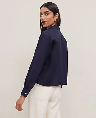 Ann Taylor Cropped Linen Shirt sold by Ann Taylor product image thumbnail 2