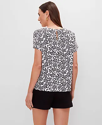 Ann Taylor Floral Mixed Media Crew Neck Tee sold by Ann Taylor product image thumbnail 2