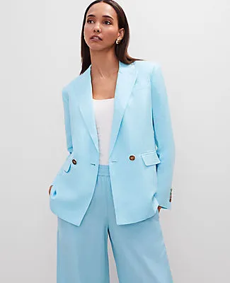 Ann Taylor The Relaxed Double Breasted Blazer in Linen Blend sold by Ann Taylor product image thumbnail 5