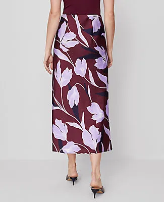 Ann Taylor Floral Satin Bias Slip Skirt sold by Ann Taylor product image thumbnail 4