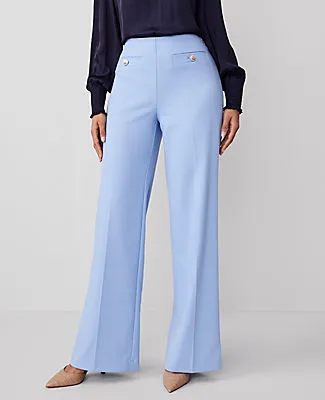 Ann Taylor The Button Trim Sailor Wide-Leg Pant — Curvy Fit sold by Ann Taylor
