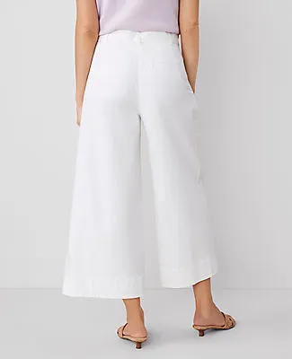 Ann Taylor The Belted Cropped Palazzo Pant in Poplin sold by Ann Taylor product image thumbnail 3