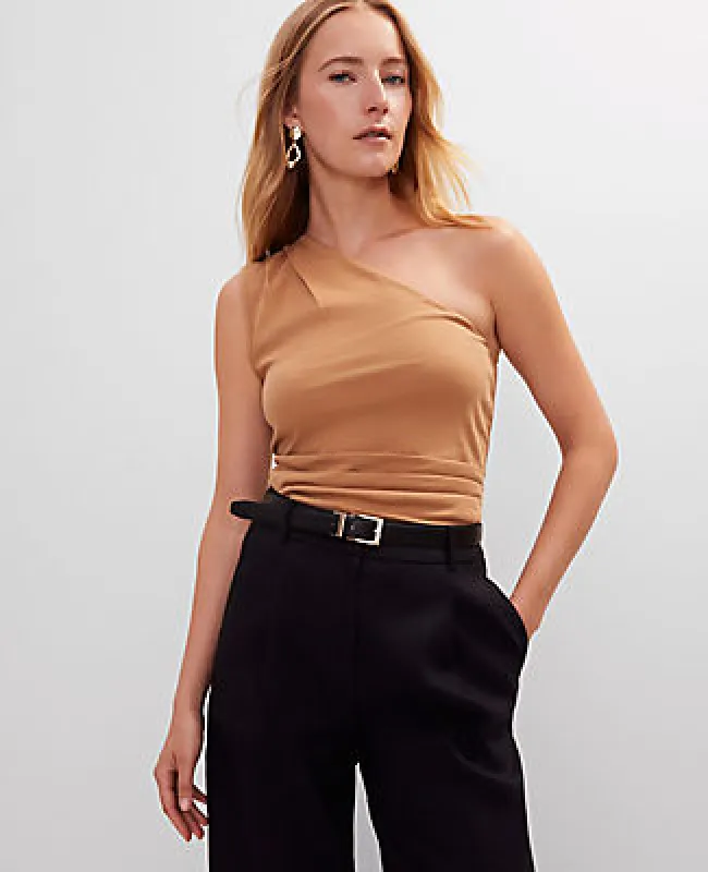 Ann Taylor Ruched One Shoulder Top sold by Ann Taylor