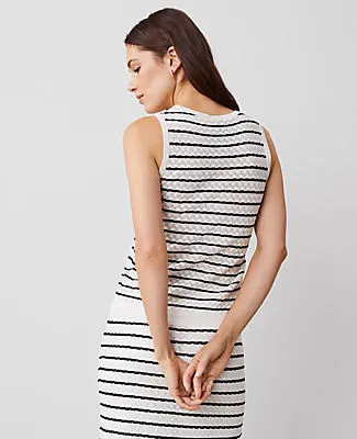 Ann Taylor Textured Striped Sweater Shell Top sold by Ann Taylor product image thumbnail 2