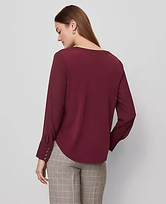 Ann Taylor Mixed Media Pleat Front Top sold by Ann Taylor product image thumbnail 2