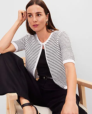 Ann Taylor Petite Metallic Striped Cardigan sold by Ann Taylor product image thumbnail 3