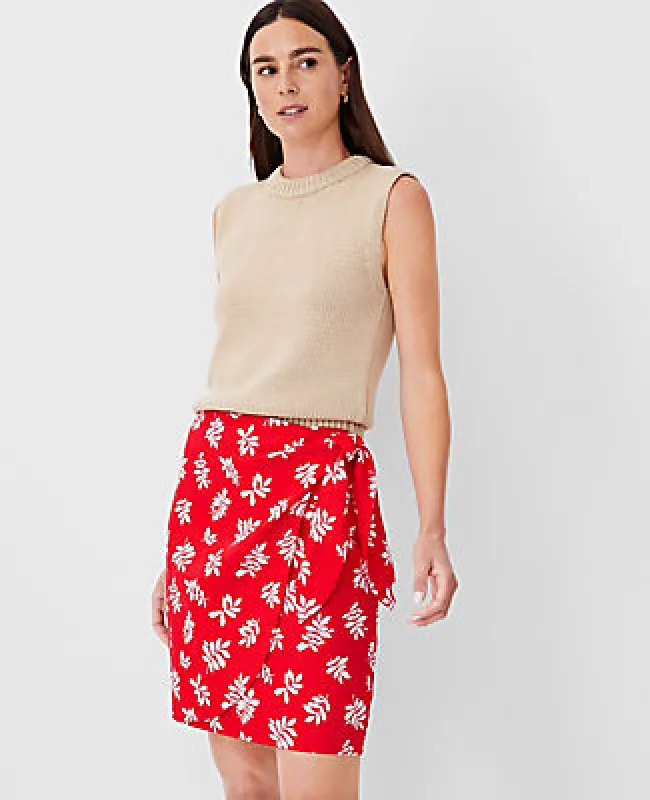 Ann Taylor Leafed Linen Blend Sarong Wrap Skirt sold by Ann Taylor
