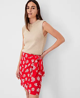 Ann Taylor Leafed Linen Blend Sarong Wrap Skirt sold by Ann Taylor product image thumbnail 3