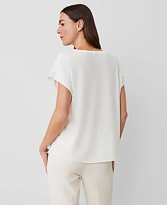 Ann Taylor Mixed Media Pleat Front Top sold by Ann Taylor product image thumbnail 2