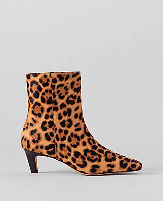 Ann Taylor Animal Print Haircalf Skinny Heel Bootie sold by Ann Taylor