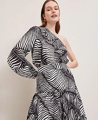 Ann Taylor Petite One-Shoulder Blouse in Palm Print sold by Ann Taylor product image thumbnail 5