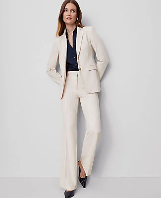Ann Taylor The Petite Flare Trouser Pant in Pinstripe sold by Ann Taylor