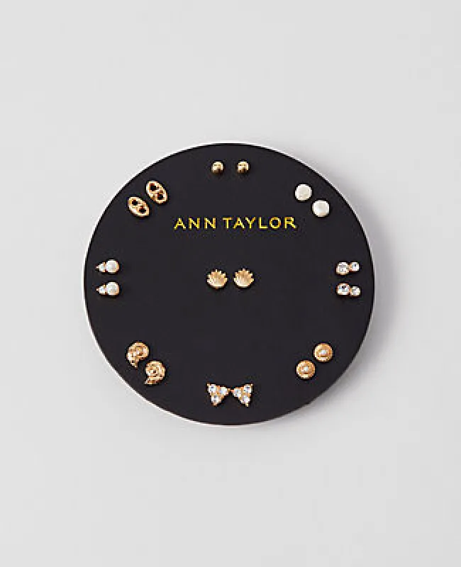 Ann Taylor Pearlized Shell Stud Earring Set sold by Ann Taylor