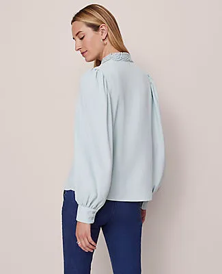 Ann Taylor Lace Collar Blouson Sleeve Shirt sold by Ann Taylor product image thumbnail 2