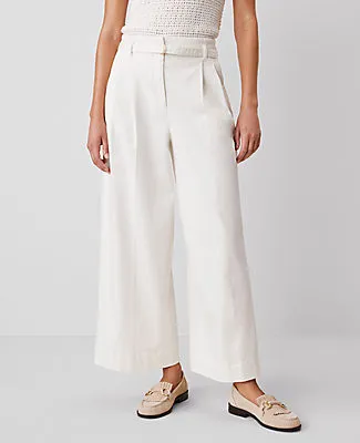 Ann Taylor Weekend Collection Belted Wide Leg Ankle Pant sold by Ann Taylor product image thumbnail 2
