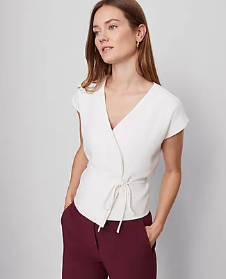 Ann Taylor Wrap Tie Waist Blouse sold by Ann Taylor product image thumbnail 4