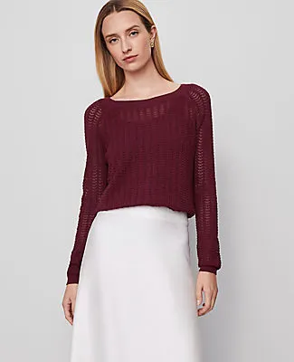 Ann Taylor Petite Pointelle Boatneck Sweater sold by Ann Taylor product image thumbnail 3