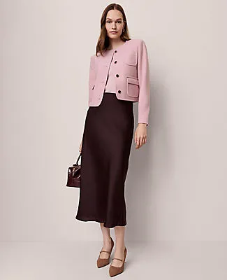 Ann Taylor Satin Bias Midi Slip Skirt sold by Ann Taylor product image thumbnail 2