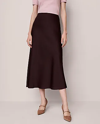 Ann Taylor Satin Bias Midi Slip Skirt sold by Ann Taylor product image thumbnail 3