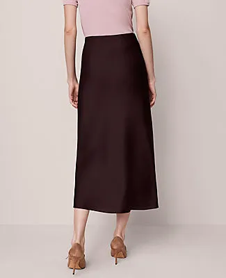Ann Taylor Satin Bias Midi Slip Skirt sold by Ann Taylor product image thumbnail 4