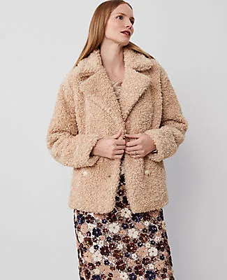 Ann Taylor Petite Faux Fur Double Breasted Coat sold by Ann Taylor product image thumbnail 2