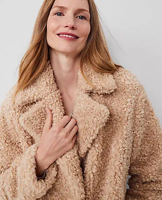 Ann Taylor Petite Faux Fur Double Breasted Coat sold by Ann Taylor product image thumbnail 4