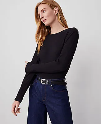 Ann Taylor Weekend Collection Long Sleeve Crew Neck Top sold by Ann Taylor