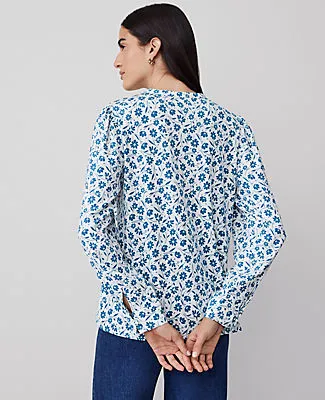 Ann Taylor Petite Floral Bib Mixed-Media Top sold by Ann Taylor product image thumbnail 2