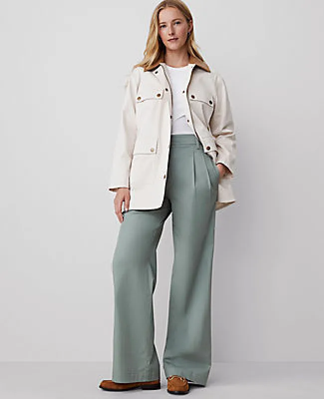 Ann Taylor Weekend Collection Topstitched Wide-Leg Pant sold by Ann Taylor